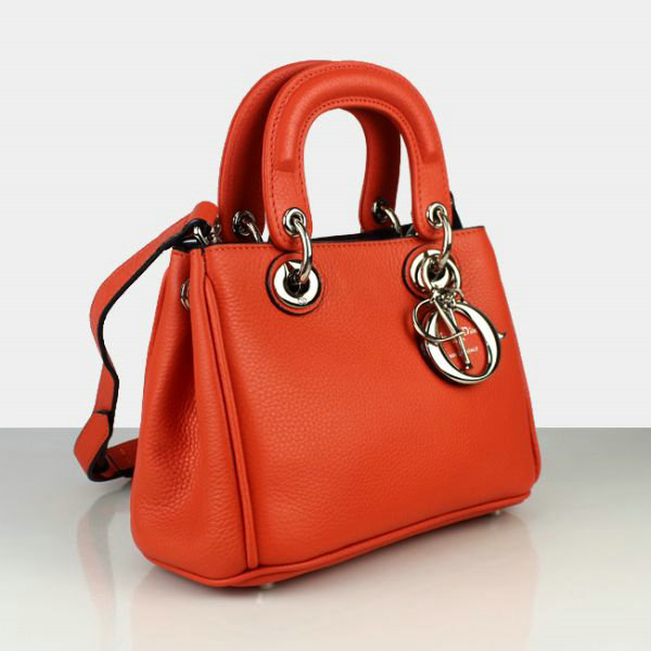 mini dior diorissimo original calfskin leather bag 44375 orange&purple